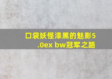 口袋妖怪漆黑的魅影5.0ex bw冠军之路